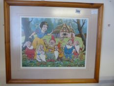 Framed Print Depicting Snow White & The 7 Dwarfs