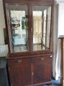 Mahogany Glazed Display Cabinet over Sideboard