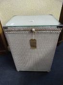 Lloyd Loom Style Linen Basket