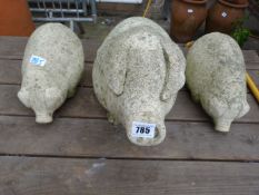 3 Concrete Pigs