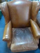 Brown Leather Easy Chair