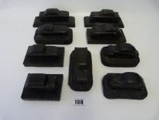 9 Vintage Car Coal Sculptures