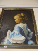 Framed Oil on Board Depicting a Small Child