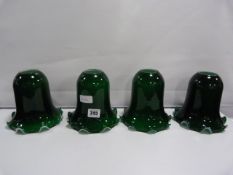 4 Green Glass Lampshades