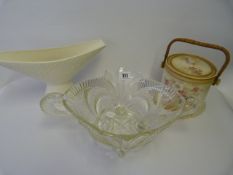 Art Deco Glass Bowl - Vintage Biscuit Barrel & Studio Craft Vase