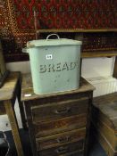 Aluminium Bread Bin & Oak Chest of Drawers