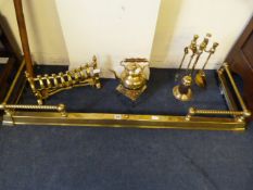 Brass Fire Kerb - Companion Set - Kettle - Trivet etc