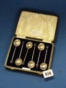 Cased Set of Sterling Silver Cocktail Spoons