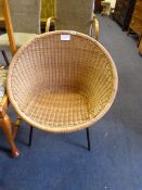 1970's Wicker Tub Chair