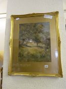 Gilt Framed Water Colour Depicting a Country Scene by Alwyn Holland