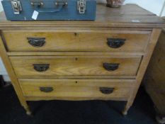 Art Deco Oak Chest of 3 Drawers
