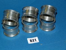 6 Silver Napkin Rings