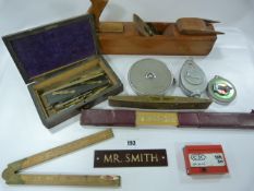 Collection of vintage Tools including Planes - Tape Measures etc