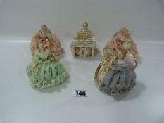 5 Irish Dresden Figurines
