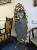Gilt Framed Cheval Mirror