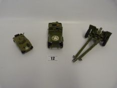 Dinky American Jeep - Field Gun & Tank