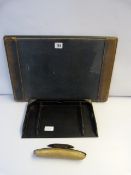 Ebony Tray with Silver Mount etc