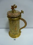 Large Victorian Copper & Brass Tankard
