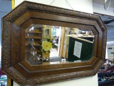 Art Deco Oak Framed Wall Mirror