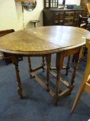 Oak Drop Leaf Table on Turned Legs
