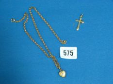 9ct Gold Necklace & Cross