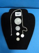 1890 Victorian Florin Silver Necklace etc