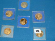 6 Bronzed William Wilberforce Commemorative Tokens