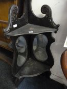 Mahogany Mirrored Corner Shelf Unit