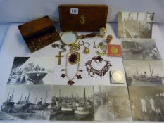 Tray of Costume Jewellery - Coinage etc