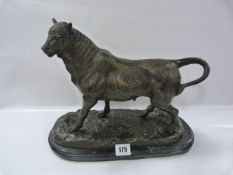 Bronze Figurine of A Bull by A L Barye