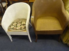 2 Lloyd Loom Type Wicker Easy Chairs