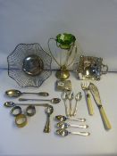 Collection of Silver Plated Ware including Cutlery - Cigarette Case - Napkin Rings etc etc