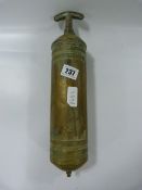 Early Brass Pump Action Fire Extinguisher
