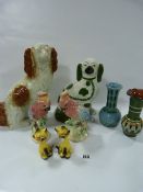 2 Original Staffordshire Dogs - Cat Ornaments etc