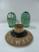 2 Victorian Green Glass Dumps