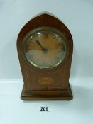Mahogany Inlaid Art Deco Mantle Clock