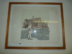 Framed Ink Drawing by Gary Sargent of Westbourne Street School, Hull