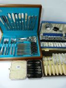 Oak Cased Canteen of Cutlery & other Cutlery Sets