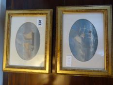 2 Gilt Framed Maritime Scene Oil Paintings