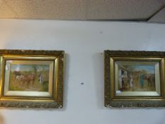 Pair of Gilt Framed Hunting Scenes by Gilbert Wright