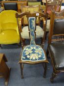 Edwardian Upholstered Hall Chair