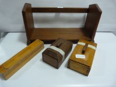 Treen Bookstand - 2 Treen Boxes etc