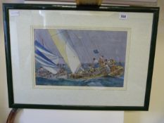 Framed Edward Nolan Print - Entitled 'On The Solan'