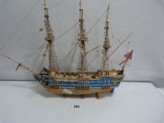 Hand Built Model of an English Frigate - President