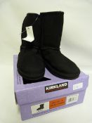*Kirklands Signature Ugg Style Black Sheepskin Boot - Size 12