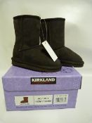 *Pair of Kirkland Signature Ugg Style Sheepskin Boots Brown - Size 9