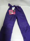 *Pair of Girls Weatherproof Zip Off Ski Pants Purple - Size Extra Small