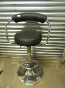 *Gas Lift Chrome and Faux Black Leather Bar Stool + 1 Other AF
