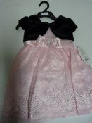 *Jona Michelle 2 Piece Pink and Black Party Dress with Diamante Bow - Size 2 Years