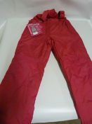 *Set of Girls Weatherproof Zip Off Ski Pants Pink - Size Medium